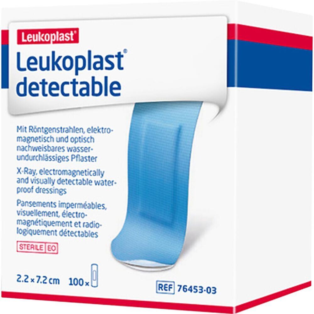 Hæfteplaster - Leukoplast Detectable 7,2x2,2cm - Blå - 100 stk