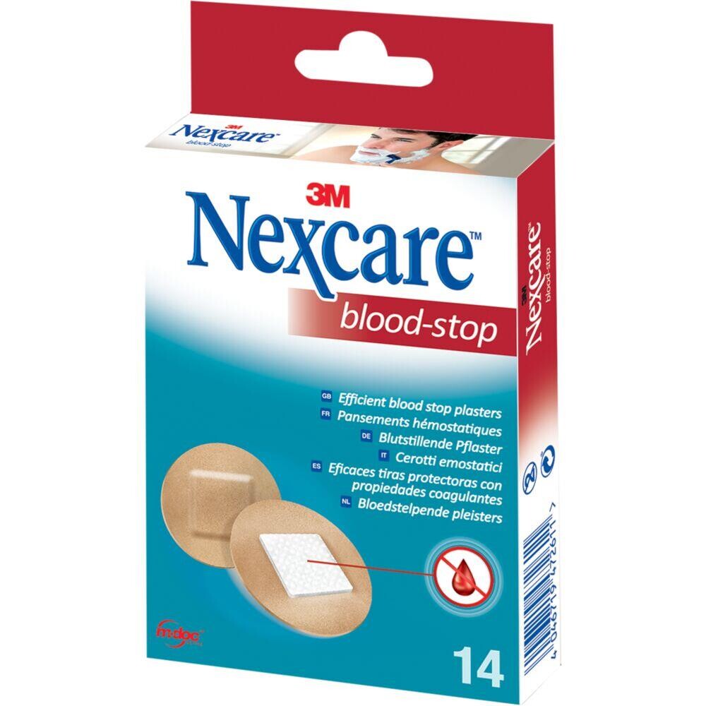 Hæfteplaster - Nexcare Blood-Stop Ø22mm - Lysebrun - 14 stk