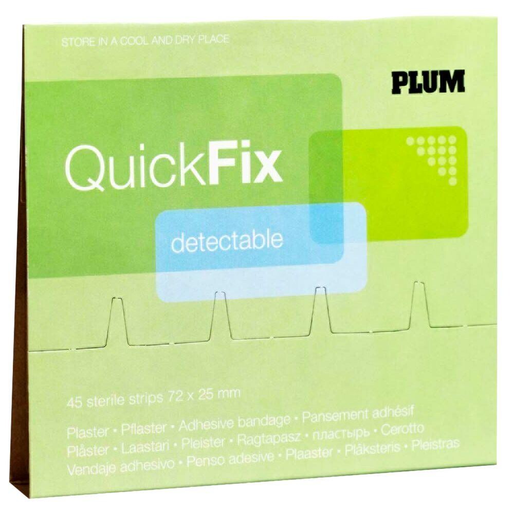 Hæfteplaster - QuickFix refill 7,2x2,5cm - Blå sporbart - 45 stk