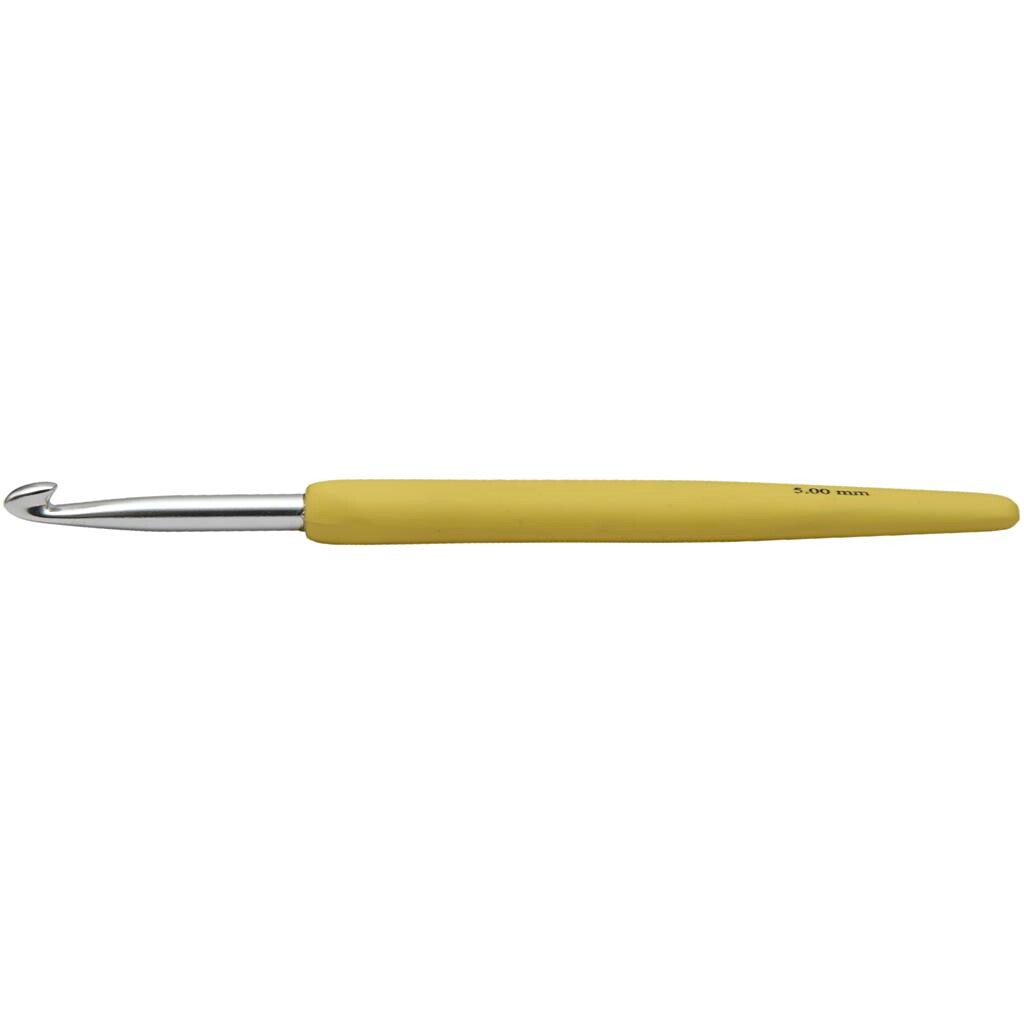 Hæklenål nr 5 (5 mm) gul - 13.3 cm