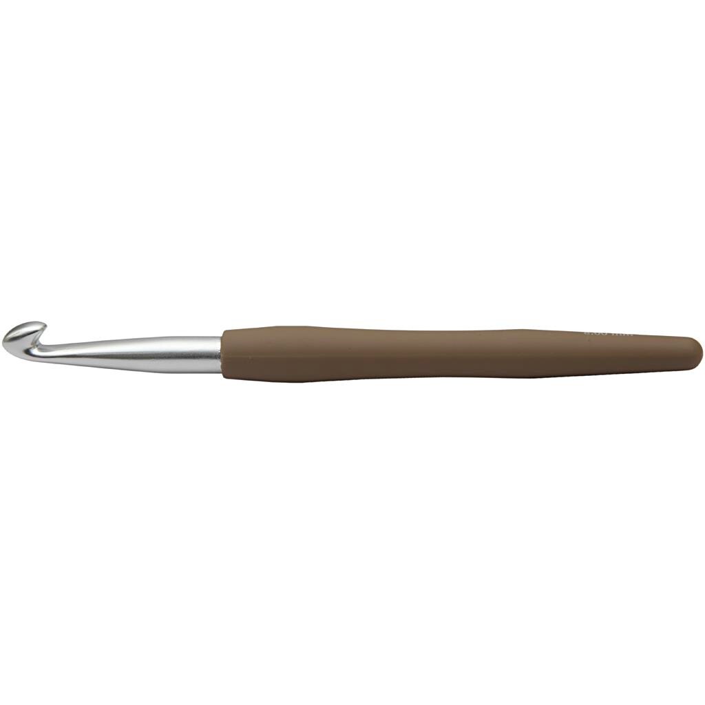 Hæklenål nr 8 (8 mm) brun - 14.5 cm