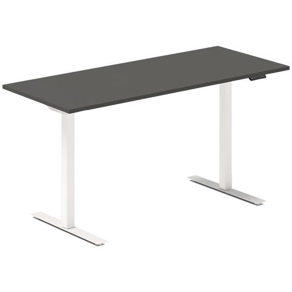 Hæve-sænkebord DNA, Antracit 1400x600 mm 2-ben/Hvid