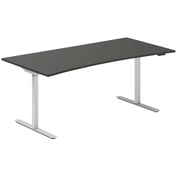 Hæve-sænkebord DNA, Antracit 1800x800mm Bue 2-ben/Alugå