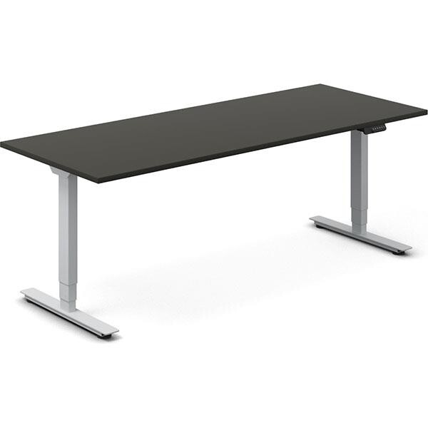 Hæve-sænkebord DNA, Antracit 2000x800 mm 2-ben/Alugrå