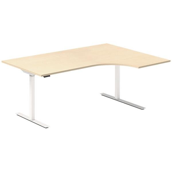 Hæve-sænkebord DNA, Birk 1800x1200 mm Højre 2-ben/Hvid