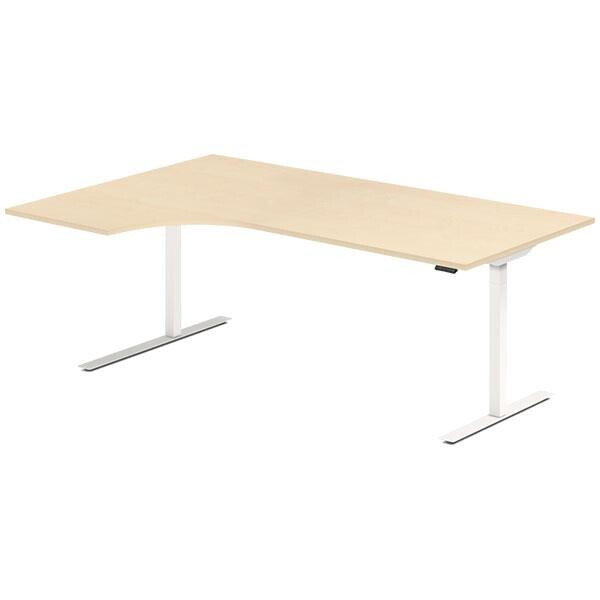 Hæve-sænkebord DNA, Birk 2000x1200 mm Venstre 2-ben/Hvid
