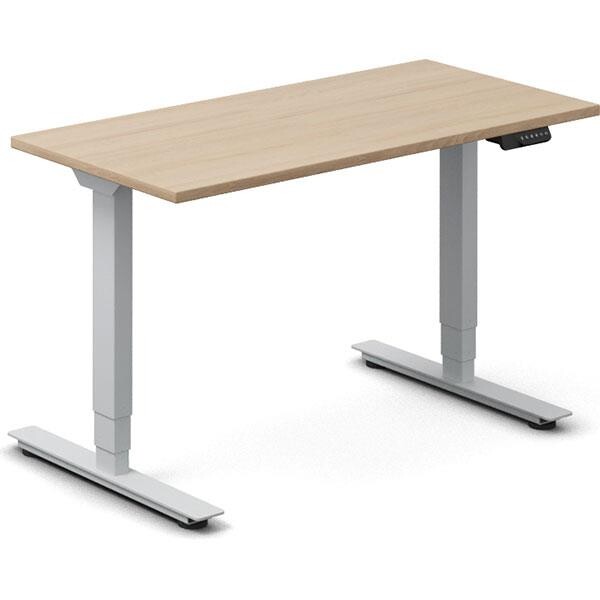 Hæve-sænkebord DNA, Eg 1200x600mm 2-ben/Alugrå