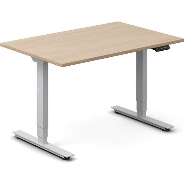 Hæve-sænkebord DNA, Eg 1200x800mm 2-ben/Alugrå