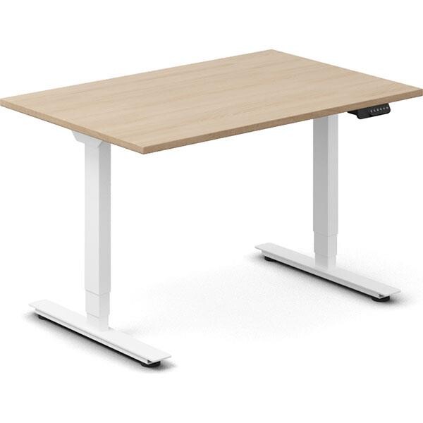Hæve-sænkebord DNA, Eg 1200x800mm 2-ben/Hvid