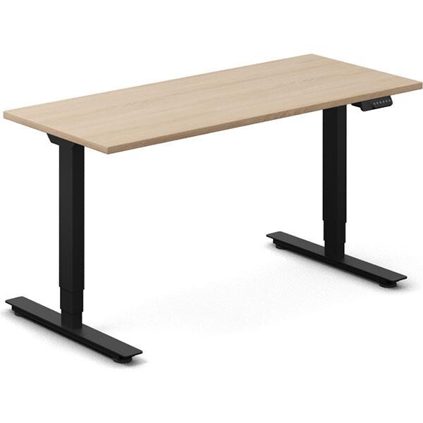 Hæve-sænkebord DNA, Eg 1400x600mm 2-ben/Sort