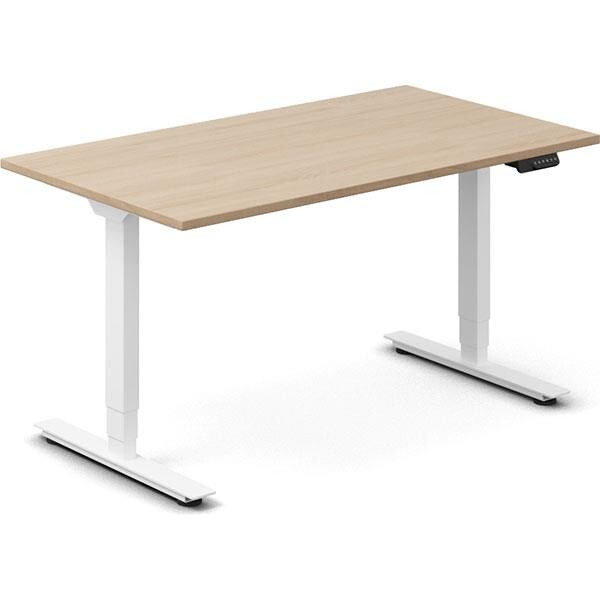 Hæve-sænkebord DNA, Eg 1400x800mm 2-ben/Hvid