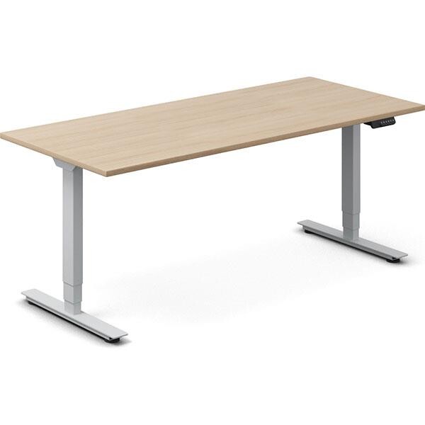 Hæve-sænkebord DNA, Eg 1800x800mm 2-ben/Alugrå