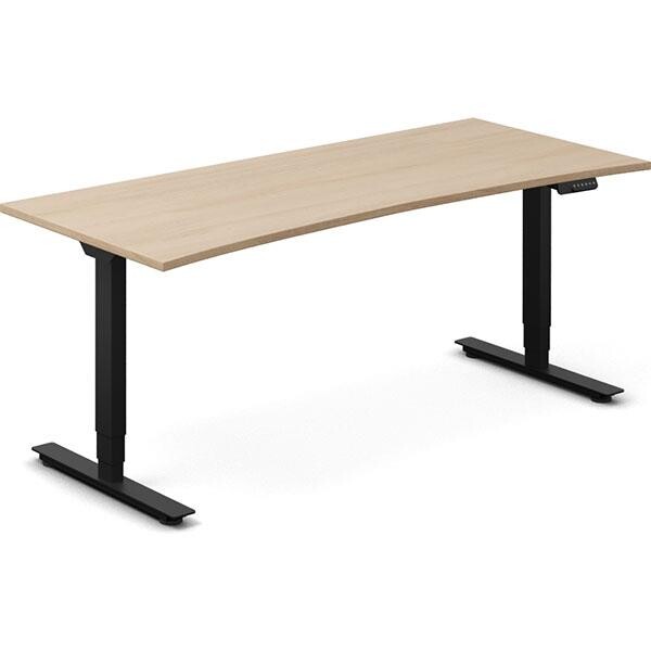 Hæve-sænkebord DNA, Eg 1800x800mm Bue 2-ben/Sort
