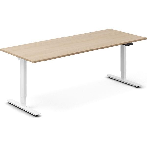 Hæve-sænkebord DNA, Eg 2000x800mm 2-ben/Hvid