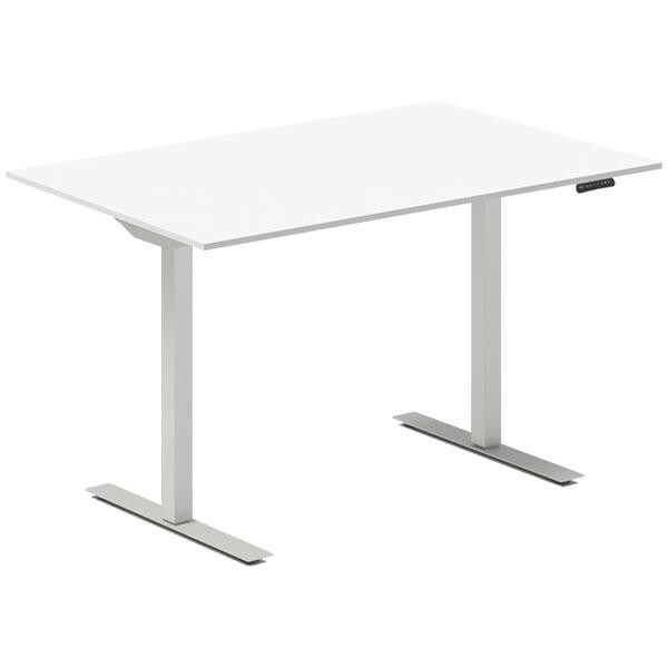 Hæve-sænkebord DNA, Hvid 1200x800 mm 2-ben/Alugrå