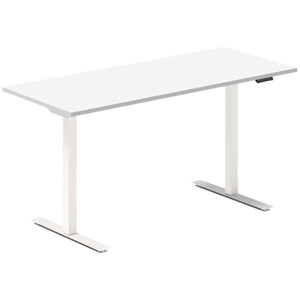 Hæve-sænkebord - DNA - 1400x600 mm - Hvid plade/understel - 2-ben