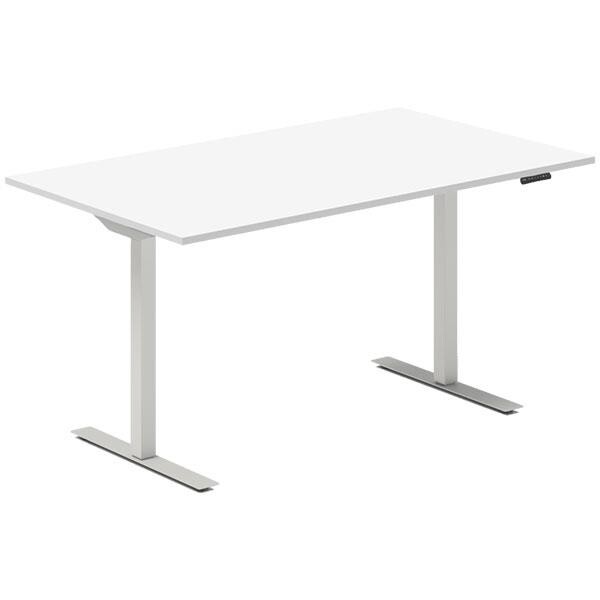 Hæve-sænkebord DNA, Hvid 1400x800 mm 2-ben/Alugrå
