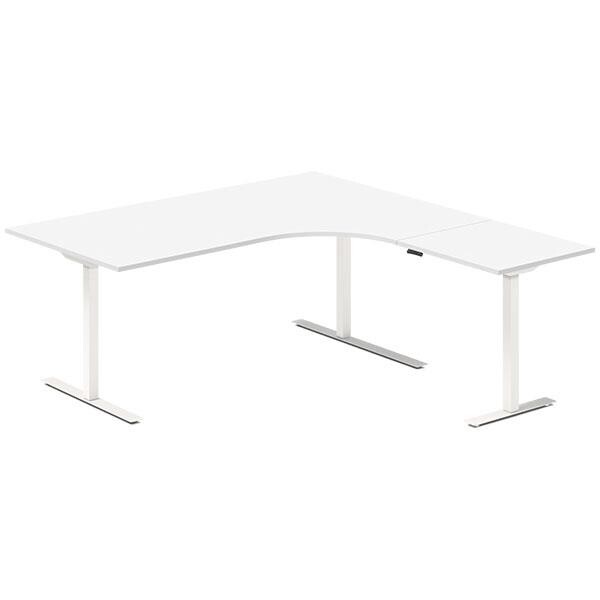 Hæve-sænkebord DNA, Hvid 1800x1800 mm Højre 3-ben/Hvid