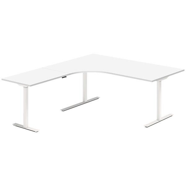 Hæve-sænkebord DNA, Hvid 1800x2000 mm Venstre 3-ben/Hvid