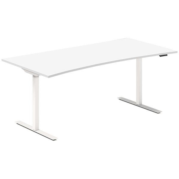 Hæve-sænkebord DNA, Hvid 1800x800mm Bue 2-ben/Hvid