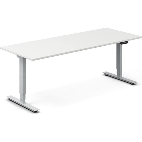 Hæve-sænkebord DNA, Hvid 2000x800mm 2-ben/Alugrå