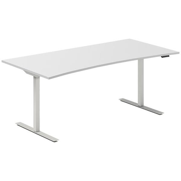 Hæve-sænkebord DNA, Lysgrå 1800x800mm Bue 2-ben/Alugå