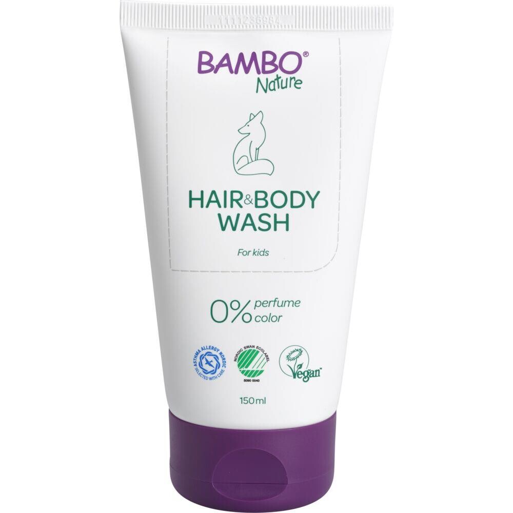 Hair & Bodywash, Bambo Nature, 150 ml, uden farve og parfume - 72 stk