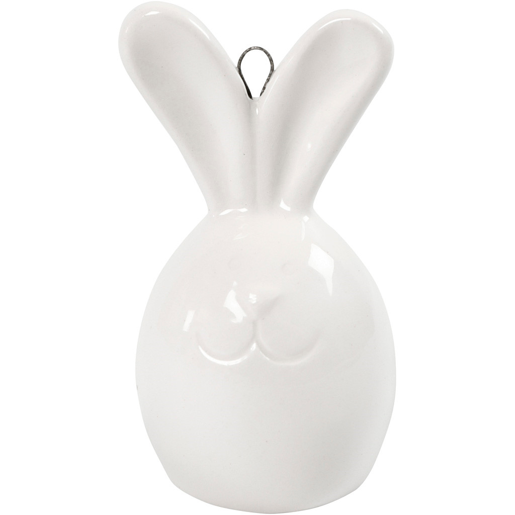 Hare, H: 6,7 cm, diam. 3,6 cm, hvid, 3stk.