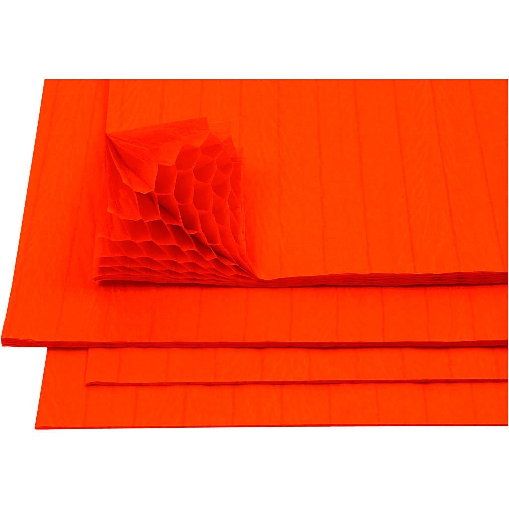 Harmonikapapir, ark 28x17,8 cm, orange, 8ark