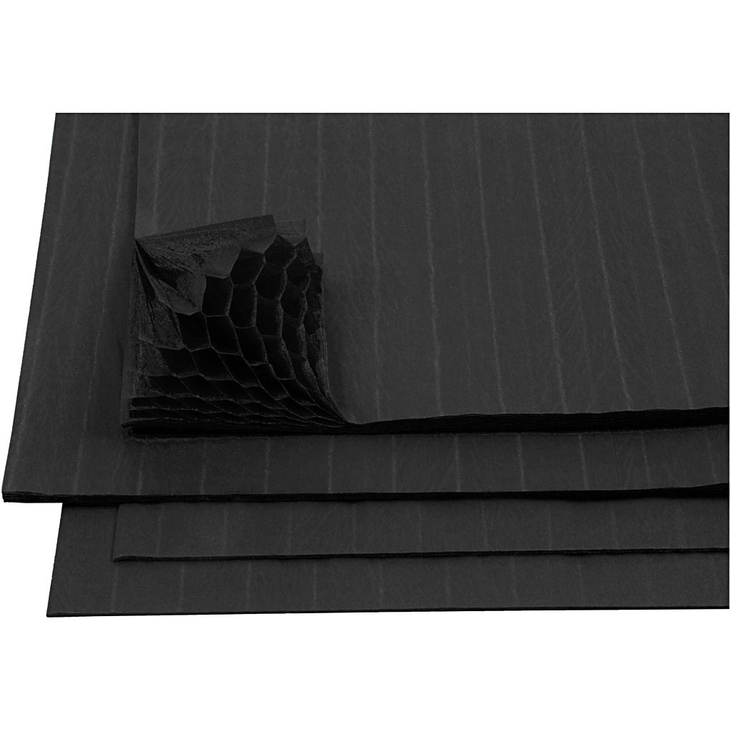 Harmonikapapir ark 28 x 17,8 cm sort | 8 ark