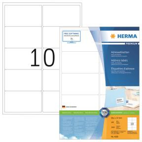Etiketter - Herma Premium 99,1x57mm A4 - Hvid - 1000 stk