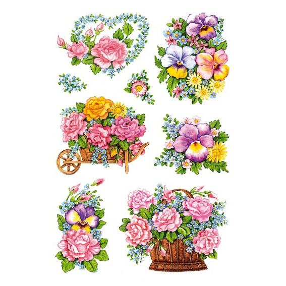 10 stk. Klistermærker Herma Nostalgic Flower Pots - Køb minimum 10 stk.