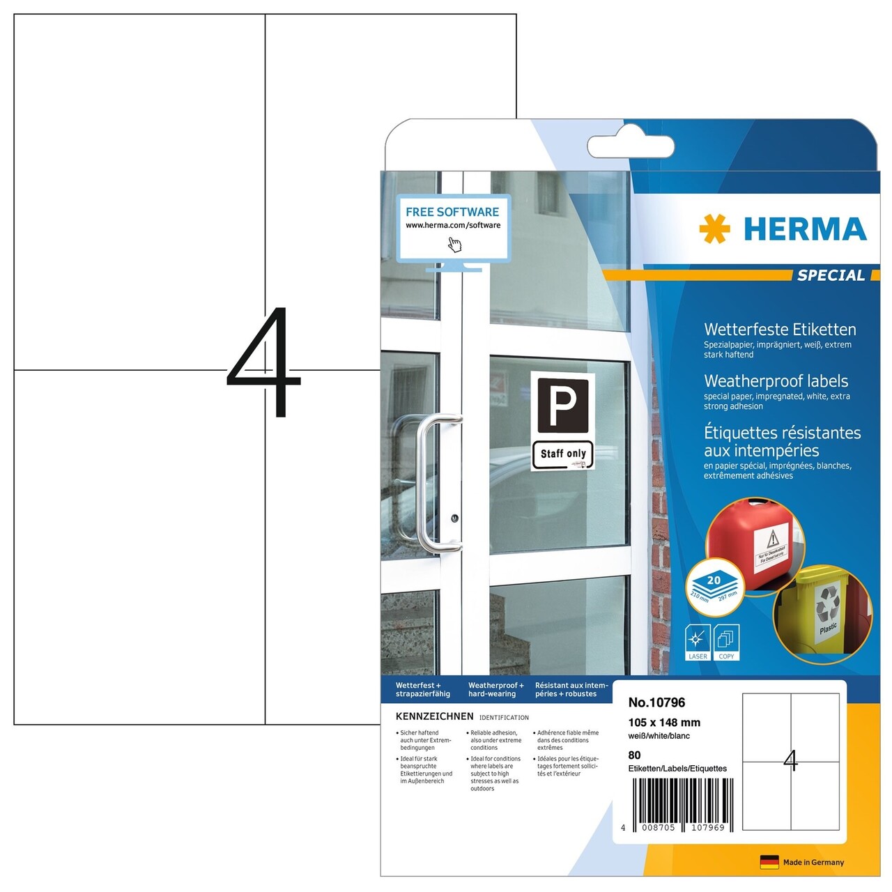 Etiketter Herma vejrbestandig 105x148