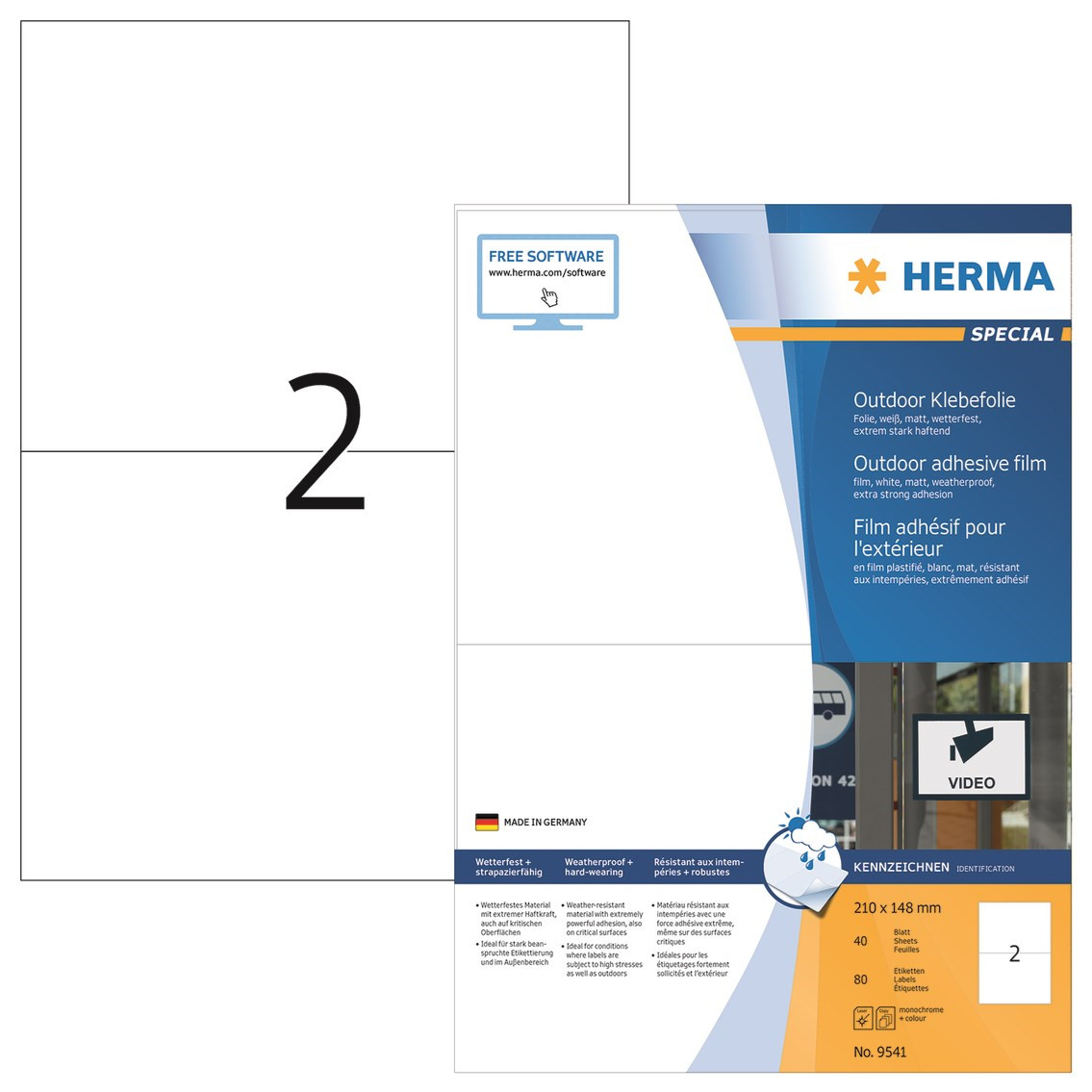 Etiketter print selv HERMA film ekstra stærk 210x148 (80)