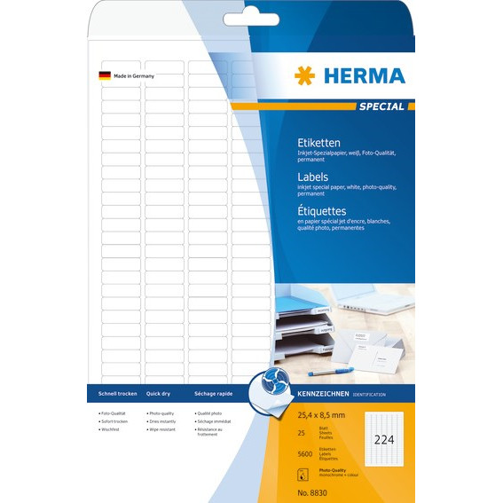 Etiketter print selv HERMA Special Inkjet 25,4x8,5 (5600)