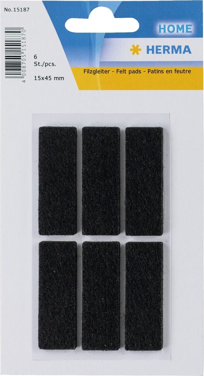 10 stk. Filtdupper HERMA 45X15mm sort (6) - Køb minimum 10 stk.
