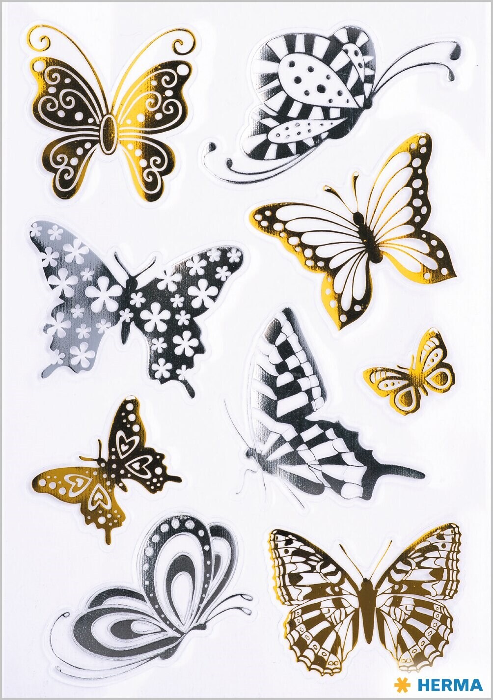 10 stk. Klistermærker Herma stickers Creative sommerfugle foil (1)