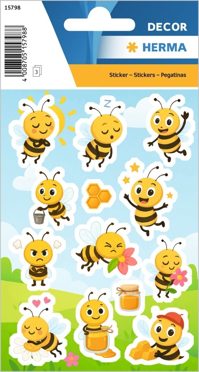 10 stk. Stickers Herma Decor honningbier - 3 ark