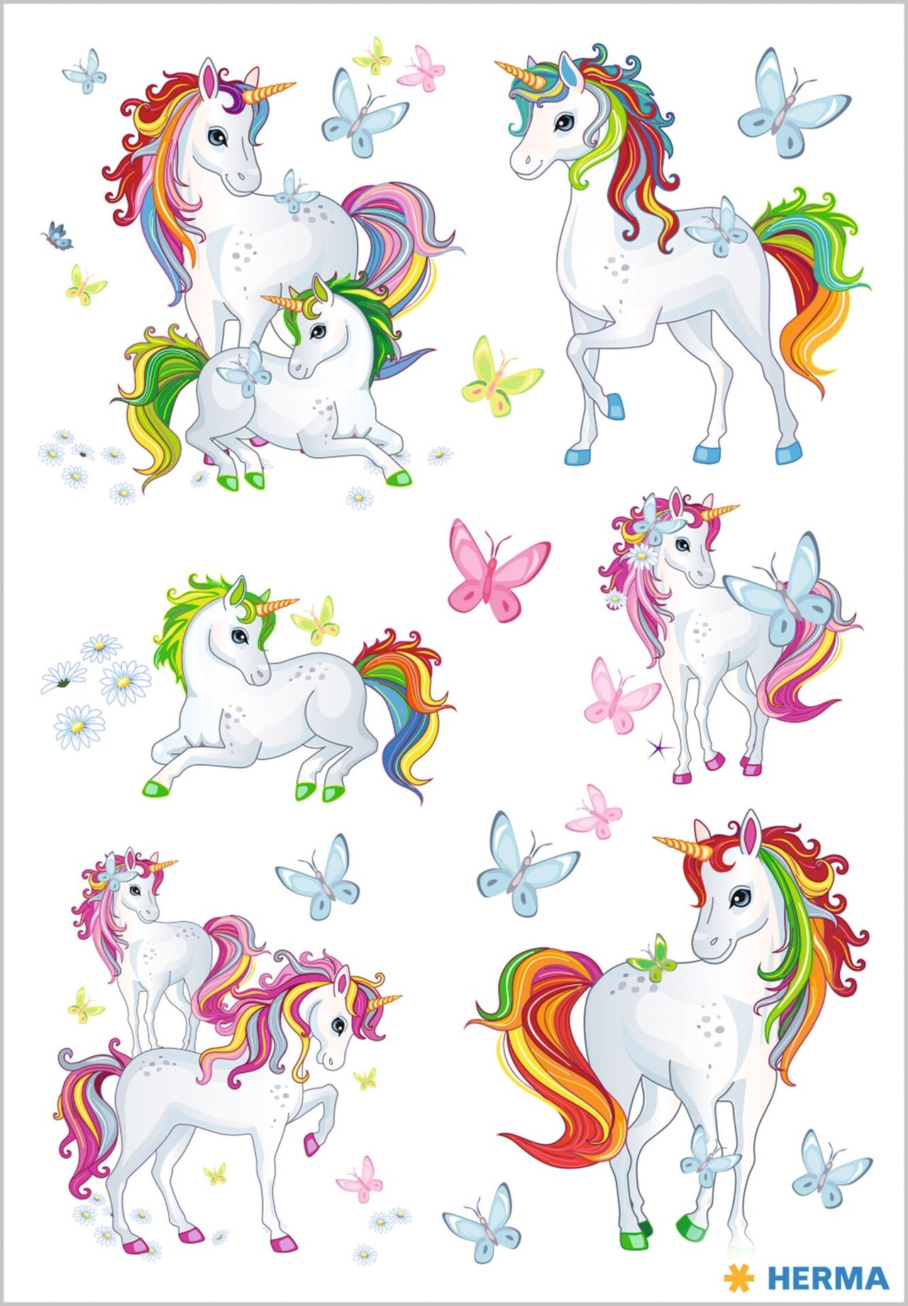 10 stk. Klistermærker - HERMA Decor Unicorn - 3 ark - Køb minimum 10 stk.