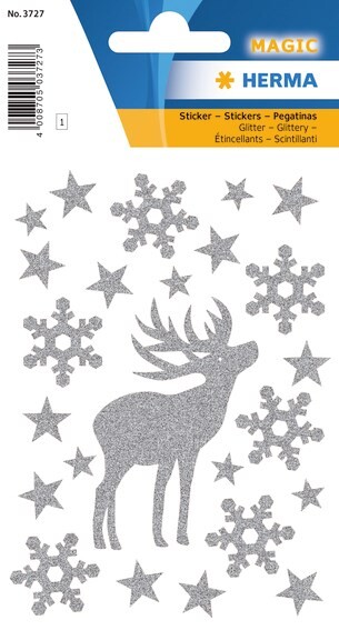 10 stk. Klistermærker HERMA stickers Magic julehjort (1)