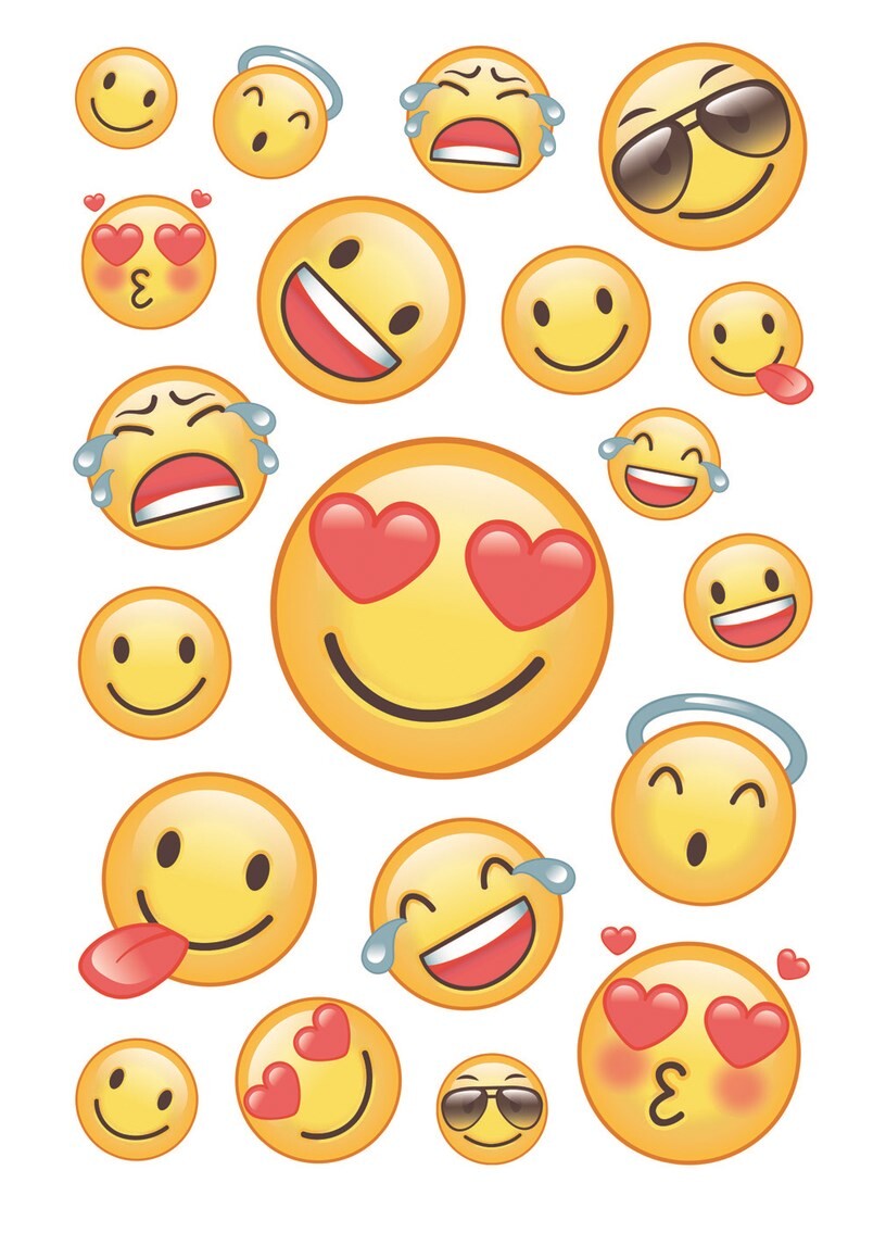 10 stk. Smiley klistermærker Herma Magic glade smil Transpuffy - Køb minimum 10 stk.