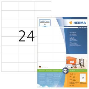 Etiketter - HERMA Premium - A4 - 70x37 mm - Hvid - 2400 stk