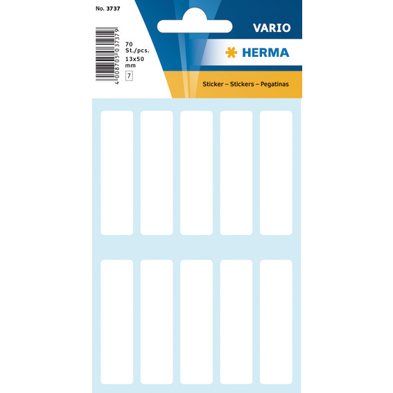 10 stk. Labels Herma 13x50mm hvid - Køb minimum 10 stk.