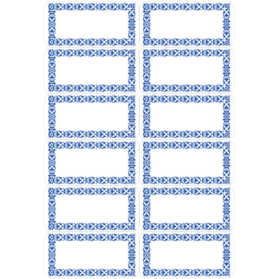 10 stk. Etiketter HERMA med blå ramme - format 39 x 29 mm - Køb minimum 10 stk.