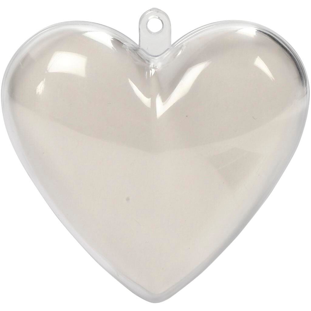 Hjerte julekugler, 6.5 cm - 10 stk