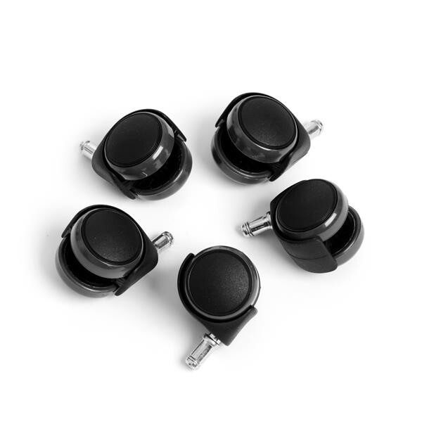 Stolhjul - Trægt rullende Ø50 mm 11 mm tap - 5 stk