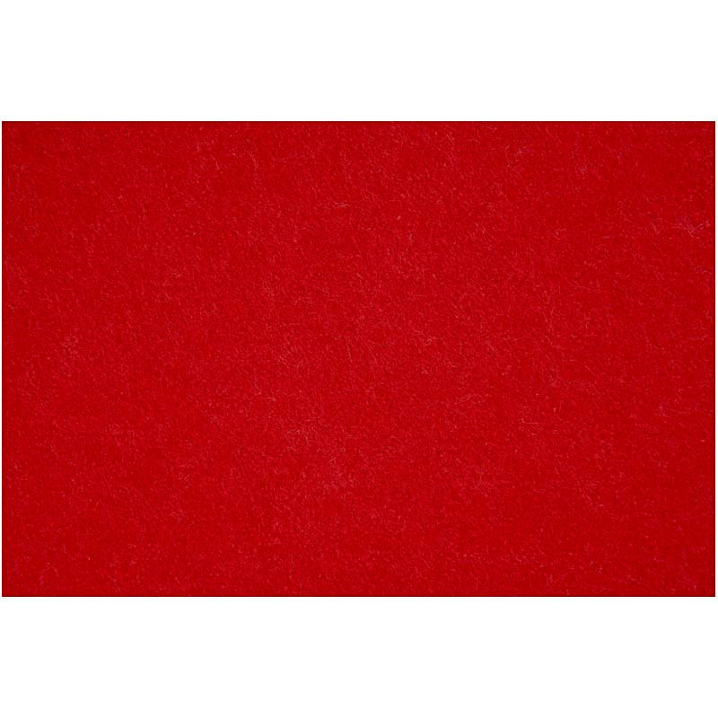 Filt stof ark 42 x 60 cm tykkelse 3 mm - julerød