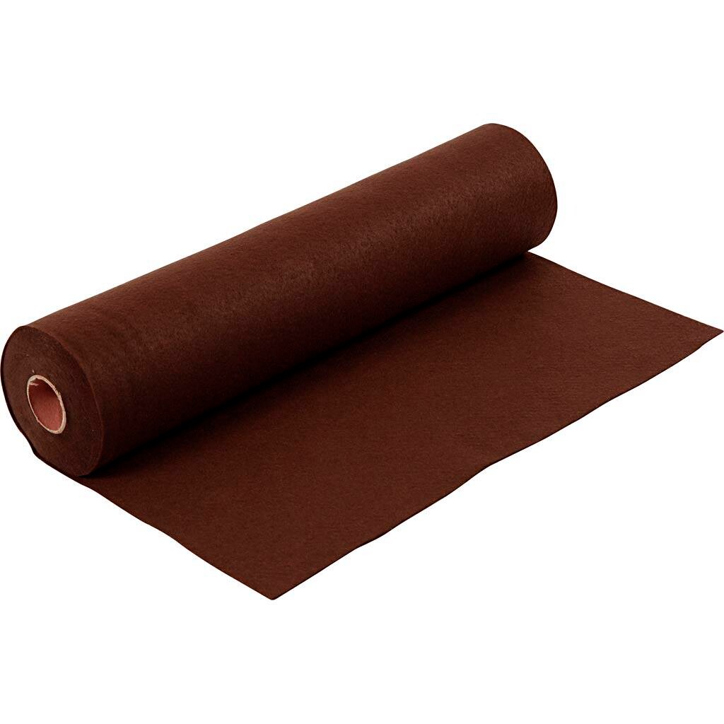 Hobbyfilt, B: 45 cm, tykkelse 1,5-2 mm, 180-200 g, brun, 5 m/ 1 rl.