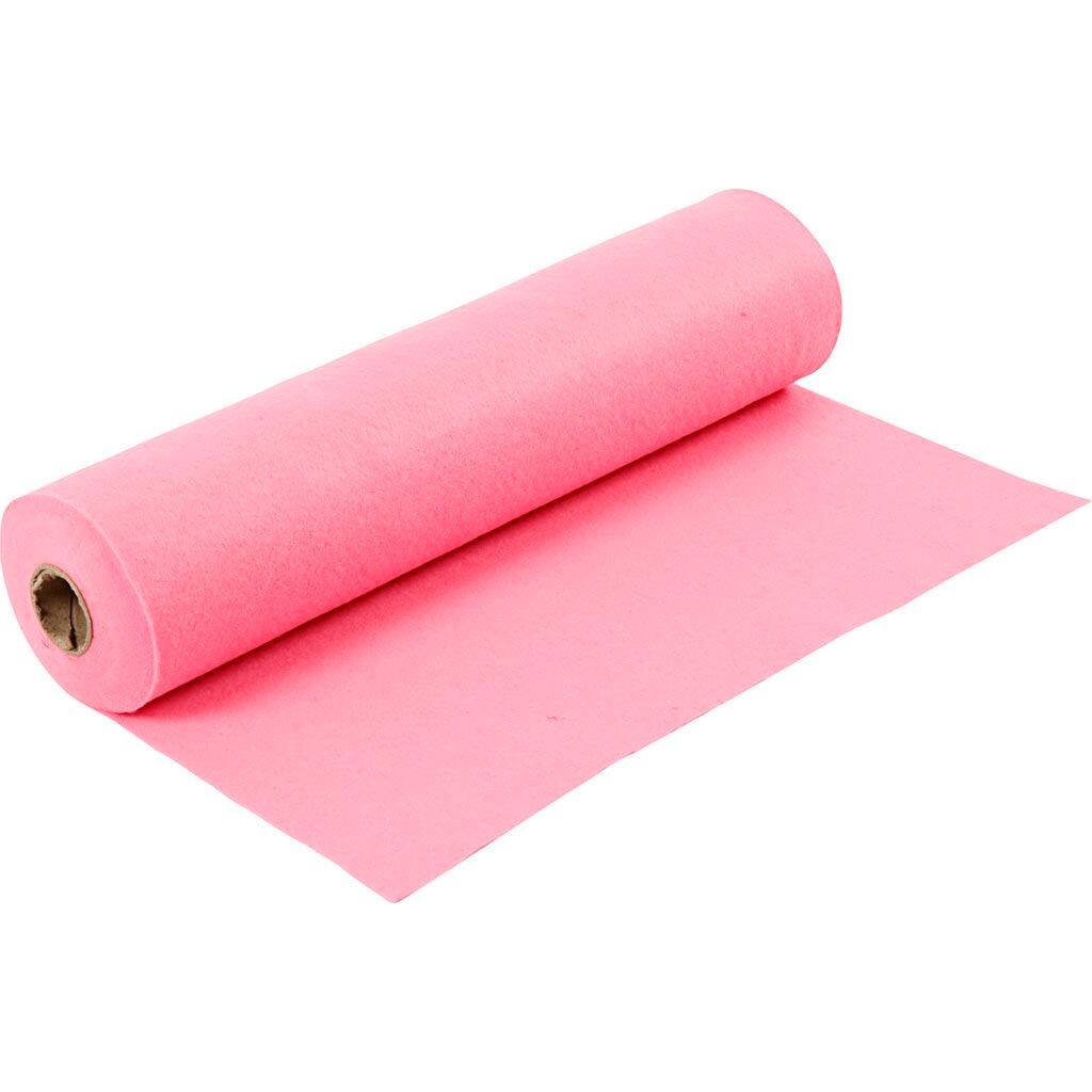 Hobbyfilt, B: 45 cm, tykkelse 1,5-2 mm, 180-200 g, pink, 5 m/ 1 rl.