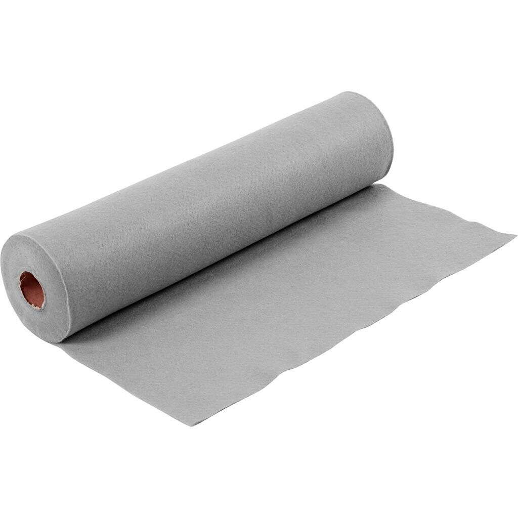 Hobbyfilt, B: 45 cm, tykkelse 1,5-2 mm, meleret, 180-200 g, grå, 5 m/ 1 rl.